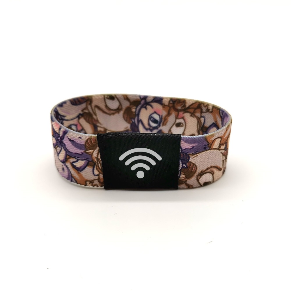 Reusable Elastic fabric rfid-enabled Wristbands