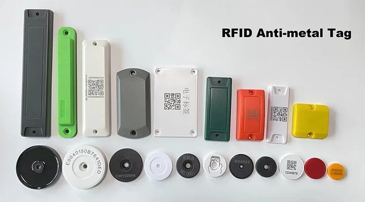 RFID anti-metal on-metal tags in rectangular and disc housings with screw mounting holes